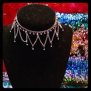 ⚫️ BNWT BLACK CRYSTAL & SILVER DANGLE ANKLET ⚫️